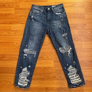 Blank NYC The Madison Crop Distressed Denim Jeans - Size 27